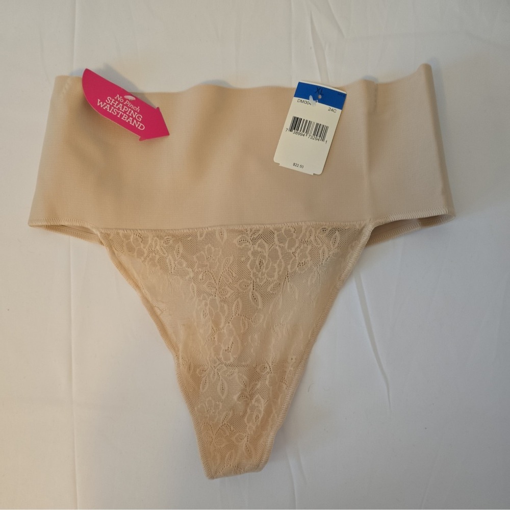 Maidenform Tame Your Tummy Lace Thong Women's Shapewear Underwear Nude XL